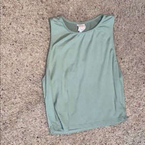 Green tank top silky feel